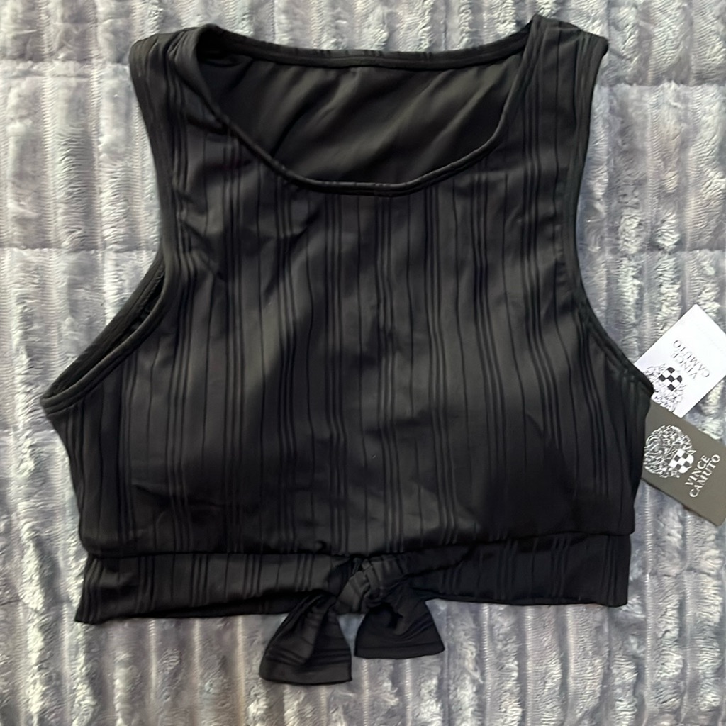 Vince Camuto Black Halter Swimsuit Top Medium Nwt
